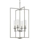 60W 4-Light Candelabra E-12 Incandescent Pendant Light in Brushed Nickel