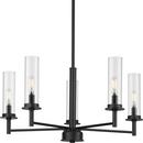 Progress Lighting Matte Black 75-1/2 in. 60W 5-Light 1-Tier Incandescent Chandelier 