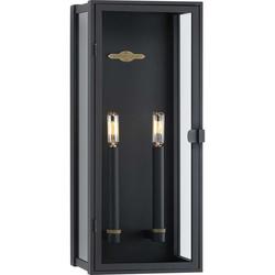 120W 2 Lights E12 Base Outdoor Wall Lantern in Textured Black