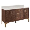 Signature Hardware Russet Brown 60 in. Floor Mount Vanity 