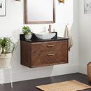 Signature Hardware Russet Brown 36 in. Wall Mount Vanity 