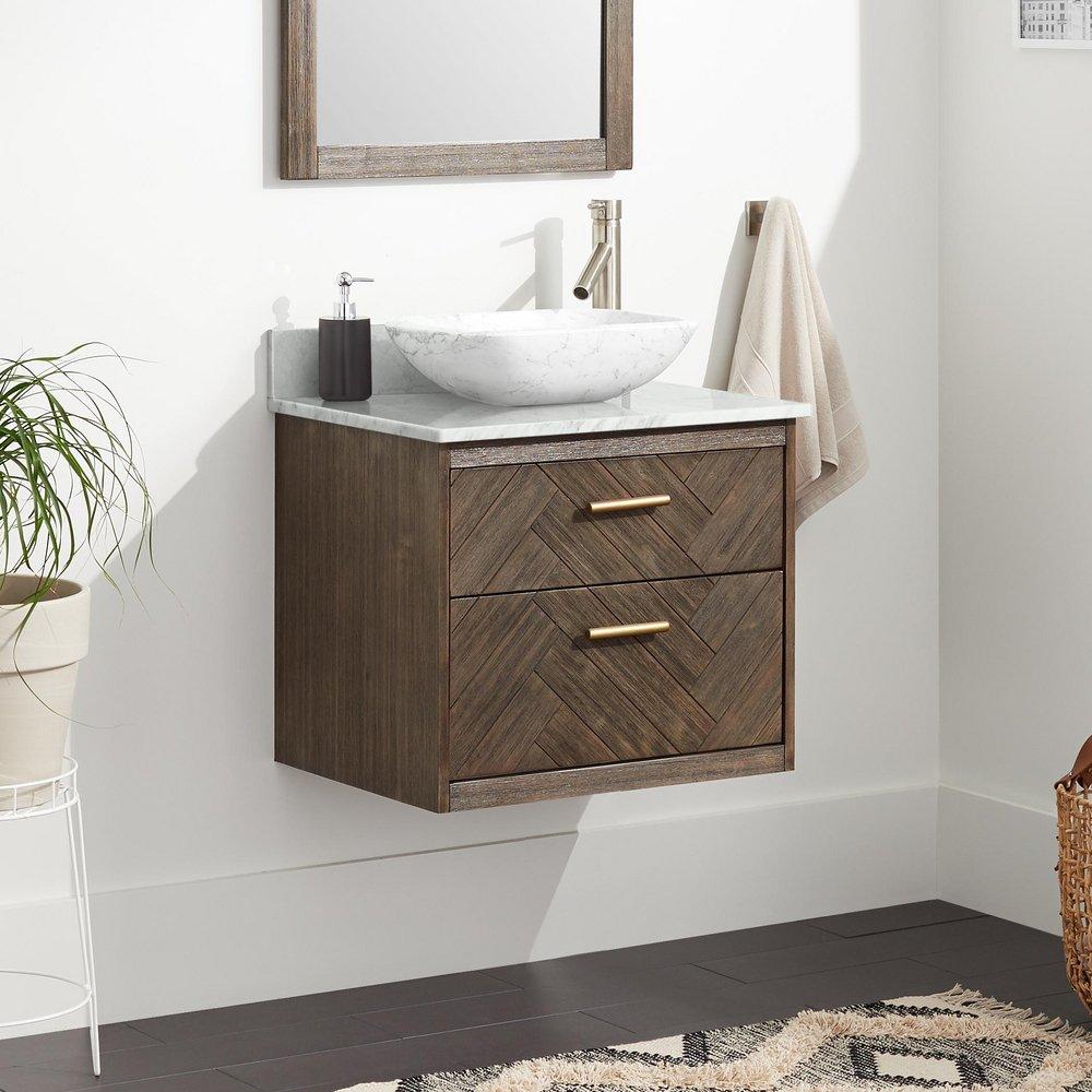 Signature Hardware Grey Wash 24 in. Wall Mount Vanity 