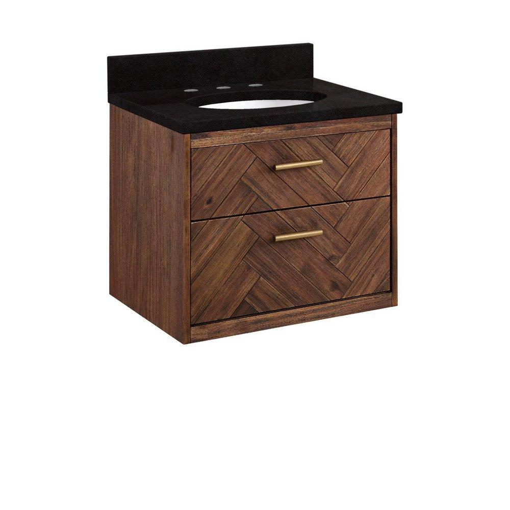 Signature Hardware Russet Brown 24 in. Wall Mount Vanity 