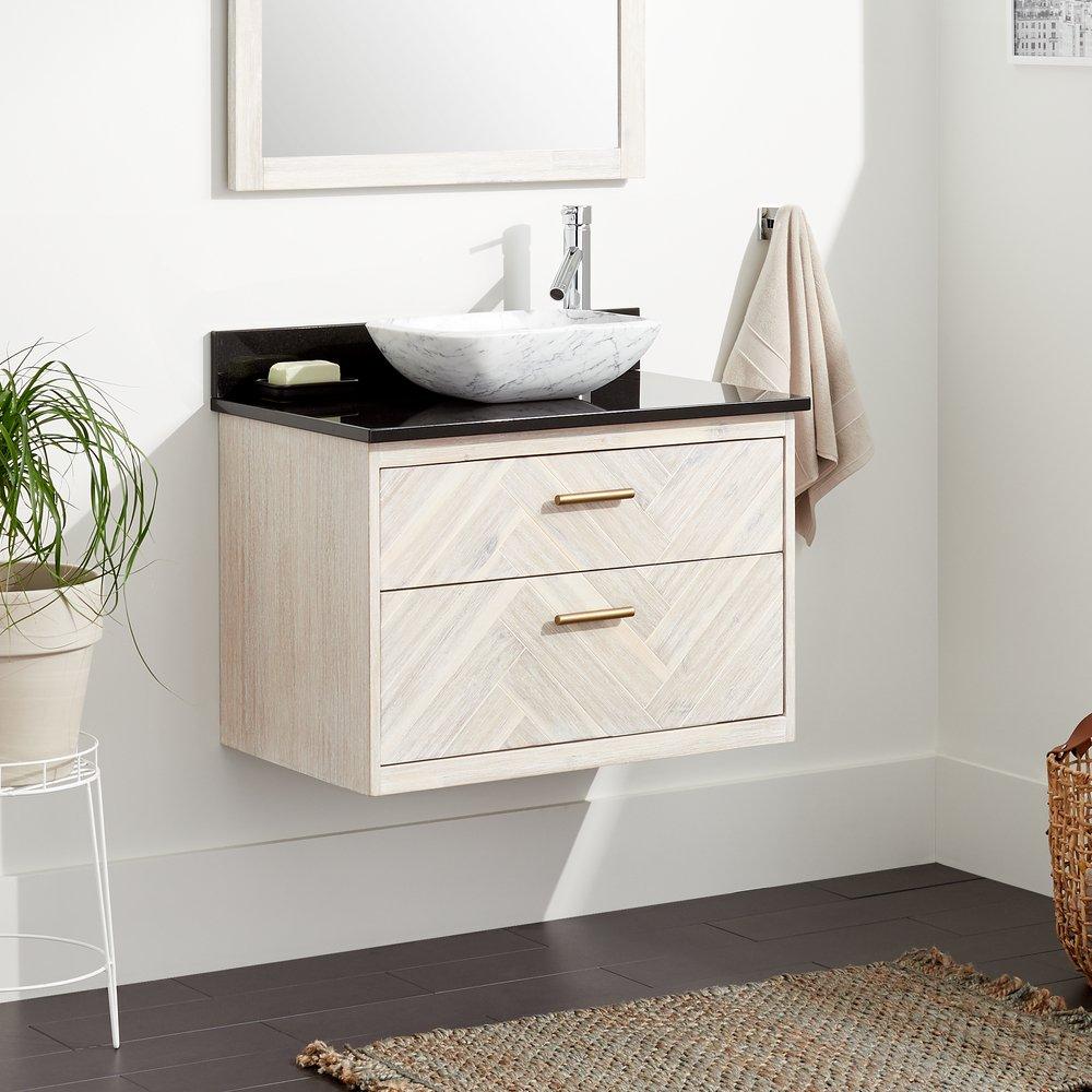 Signature Hardware Whitewash 30 in. Wall Mount Vanity 