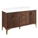 Signature Hardware Russet Brown 60 in. Floor Mount Vanity 