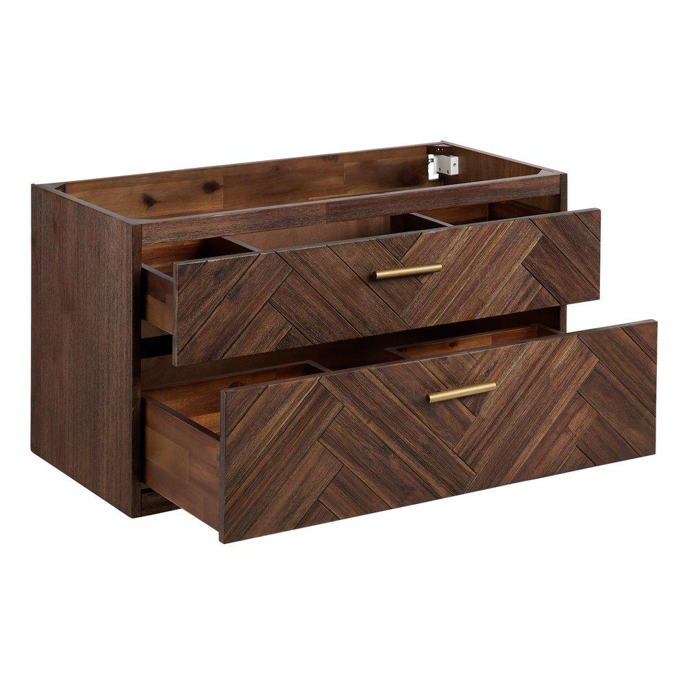 Signature Hardware Russet Brown 36 in. Wall Mount Vanity 