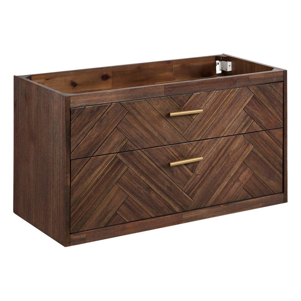 Signature Hardware Russet Brown 36 in. Wall Mount Vanity 