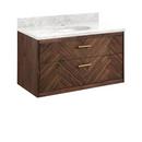 36 in. Wall Mount Vanity in Russet Brown