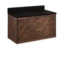 Signature Hardware Russet Brown 36 in. Wall Mount Vanity 