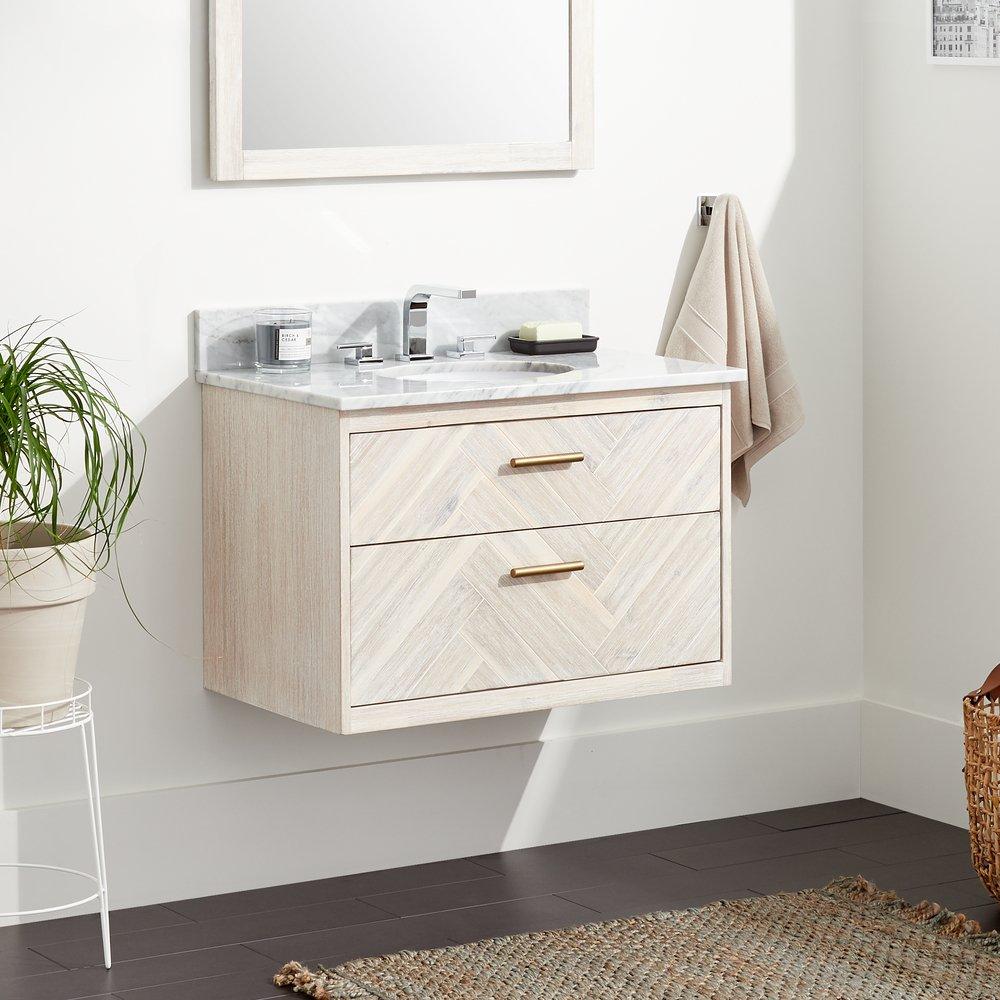 Signature Hardware Whitewash 30 in. Wall Mount Vanity 