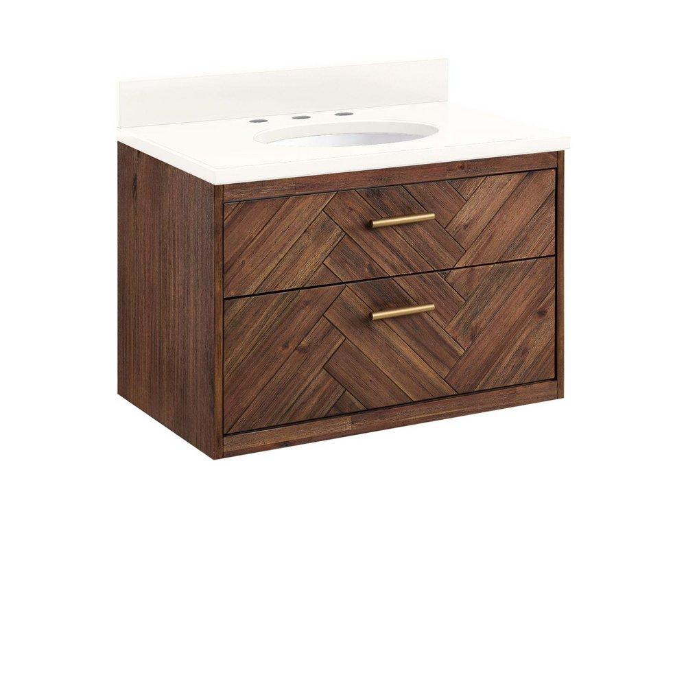 Signature Hardware Russet Brown 30 in. Wall Mount Vanity 
