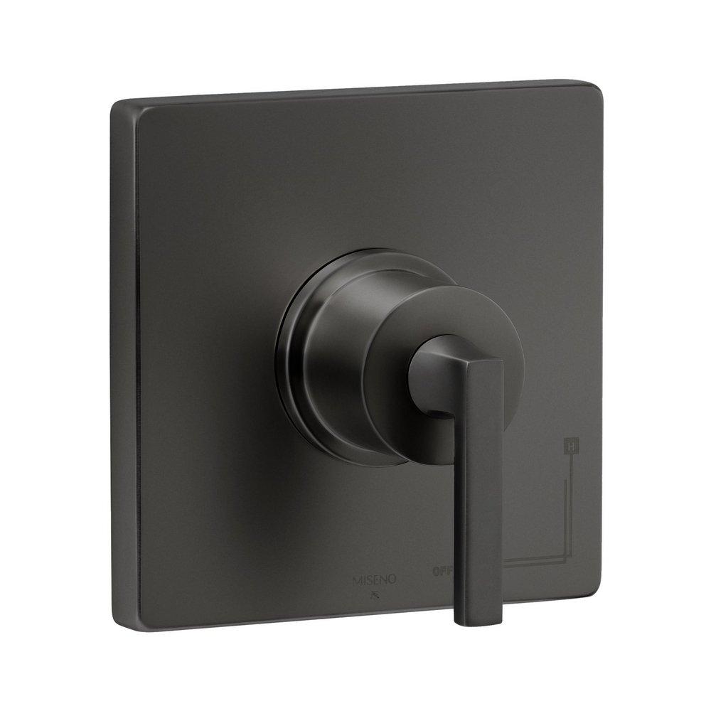 Miseno Flat Black Pressure Balancing Valve Trim Only with Single Lever Handle 