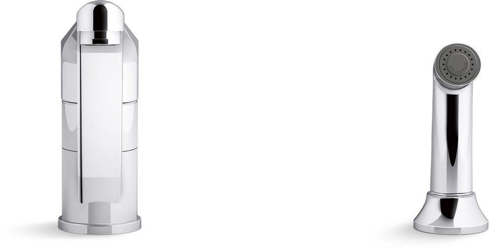 Single Handle Kitchen Faucet with Side Spray in Polished Chrome 