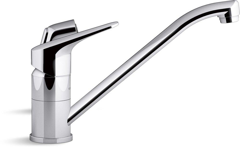 Single Handle Kitchen Faucet with Side Spray in Polished Chrome 