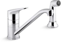 Single Handle Kitchen Faucet with Side Spray in Polished Chrome