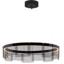 Visual Comfort & Co. Modern Smoke/Black 7 x 30-3/5 in. 43.9W 1-Tier 1-Light Integrated LED Contemporary, Mid-century and Modern Chandelier 
