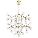 34-1/2 x 32-1/2 in. 75.1W 3-Tier 45-Light Integrated LED Classic, Contemporary, Mid-century, Modern and Transitional Chandelier in Aged Brass