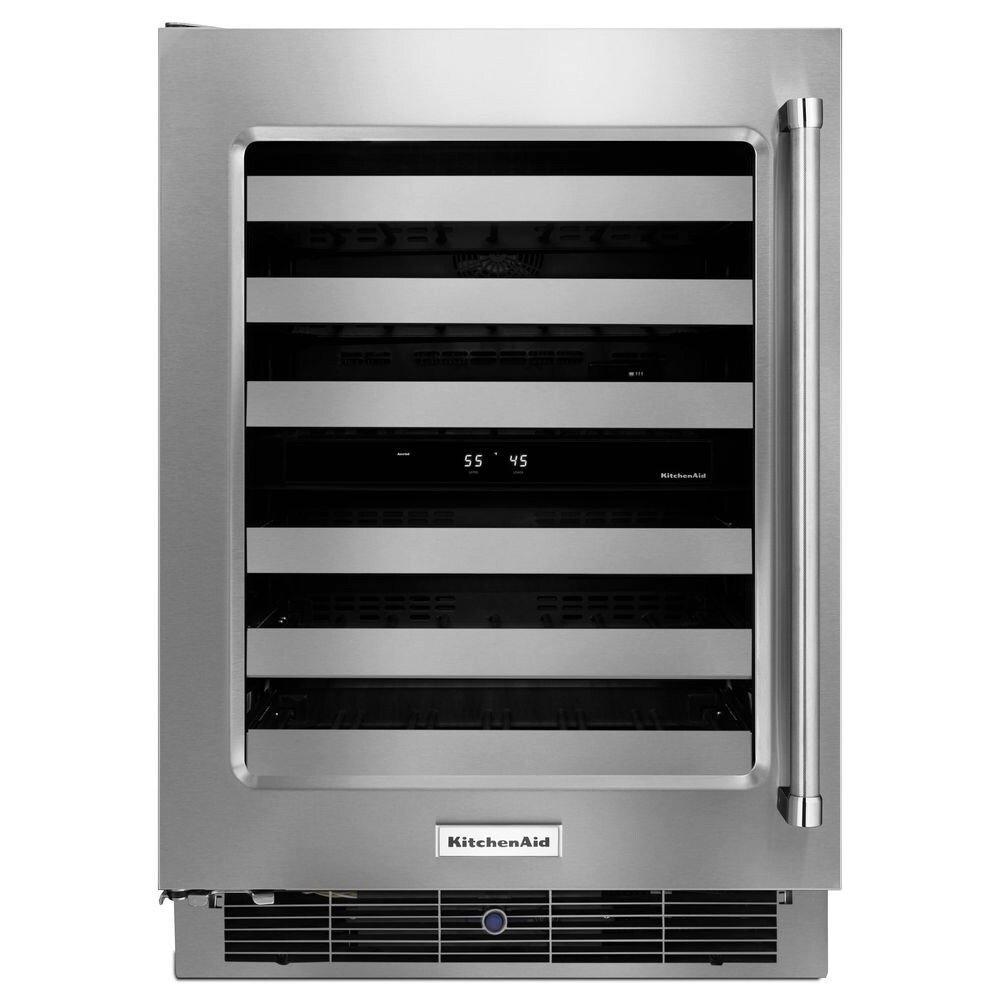 KitchenAid Stainless Steel 23-3/4 x 31-1/8 in. Indoor Built-in Wine Coolers 