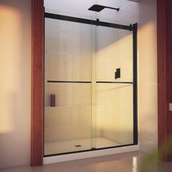 76 x 60 in. Semi-Framed Bypass Shower Door in Satin Black