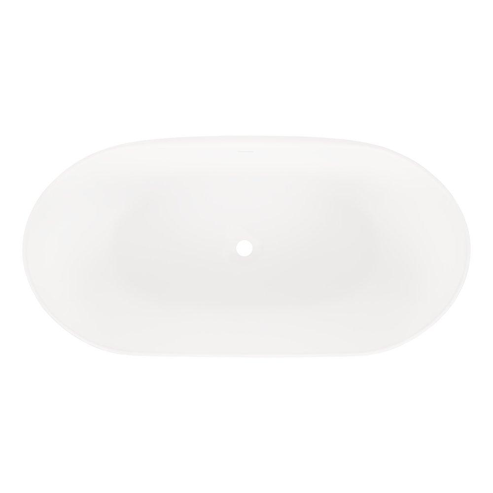 Signature Hardware White 59 x 29 in. Freestanding Bathtub with Center Drain 