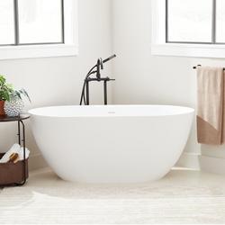 59 x 29 in. Freestanding Bathtub with Center Drain in White