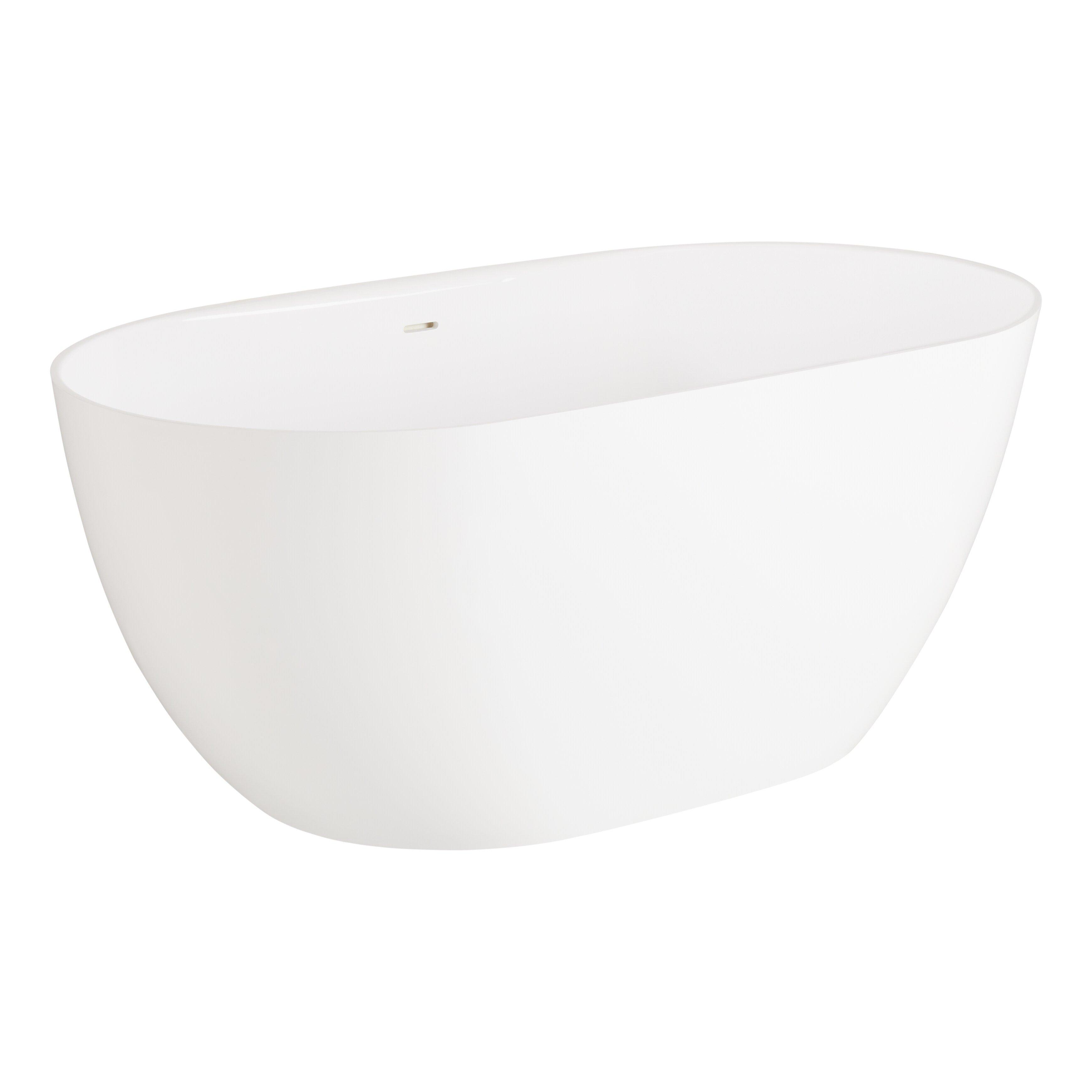 Signature Hardware White 66 x 32 in. Freestanding Bathtub with Center Drain 