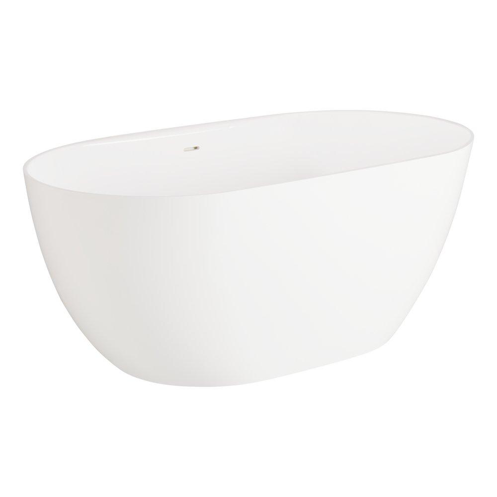 Signature Hardware White 66 x 32 in. Freestanding Bathtub with Center Drain 