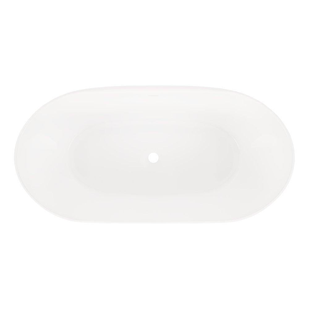 Signature Hardware White 66 x 32 in. Freestanding Bathtub with Center Drain 