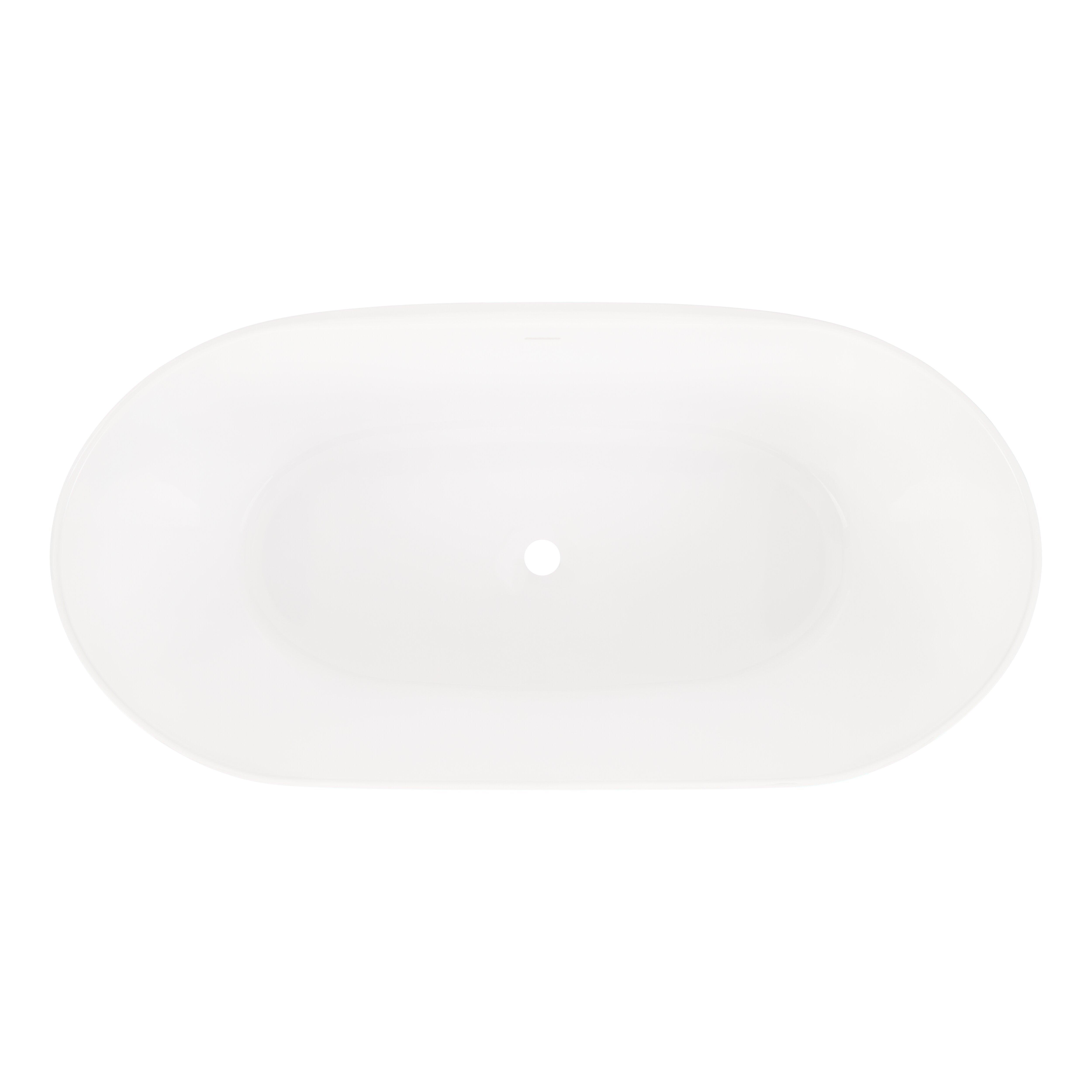 Signature Hardware White 66 x 32 in. Freestanding Bathtub with Center Drain 