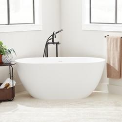 66 x 32 in. Freestanding Bathtub with Center Drain in White