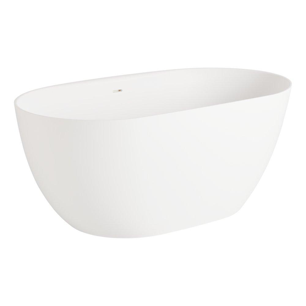 Signature Hardware White 66 x 32 in. Freestanding Bathtub with Center Drain 