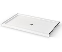 60 in. x 34 in. Alcove Shower Base with Center Drain in White
