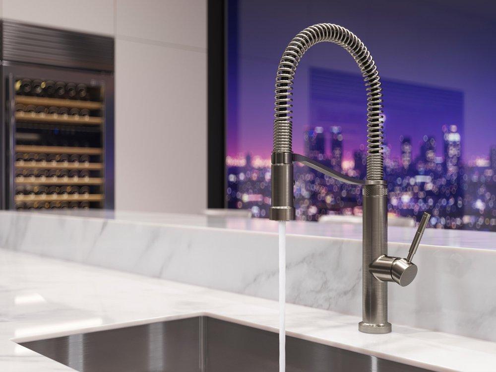 Pfister Stainless Steel Single Handle Pull Down Monoblock Kitchen Faucet 