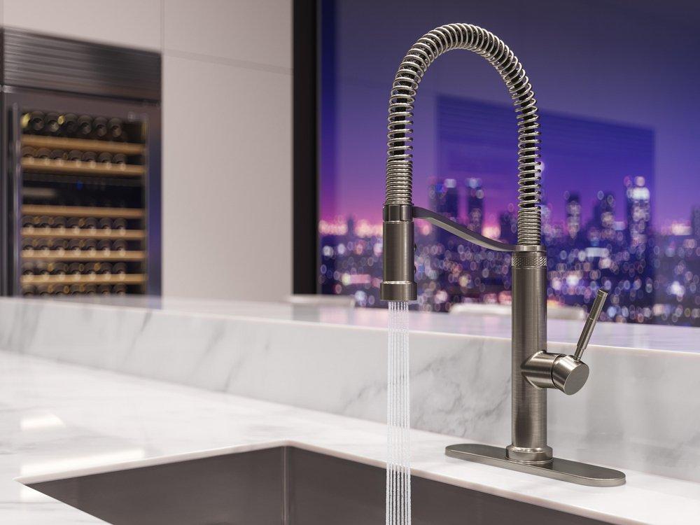 Pfister Stainless Steel Single Handle Pull Down Monoblock Kitchen Faucet 