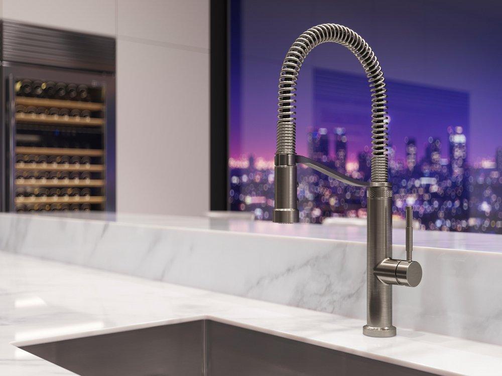 Pfister Stainless Steel Single Handle Pull Down Monoblock Kitchen Faucet 