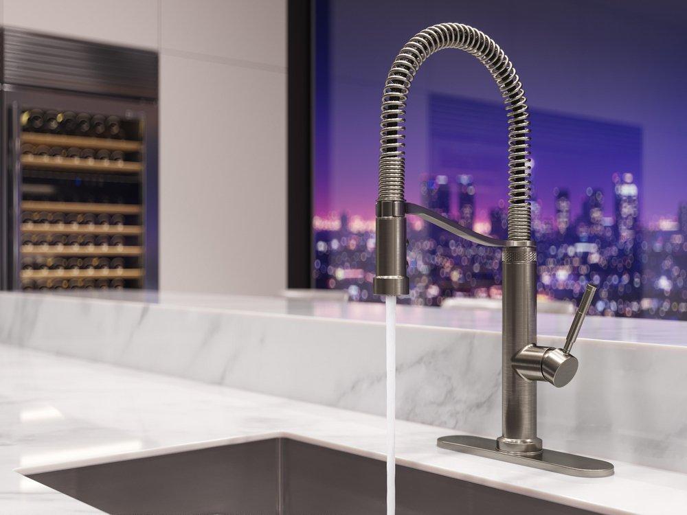 Pfister Stainless Steel Single Handle Pull Down Monoblock Kitchen Faucet 