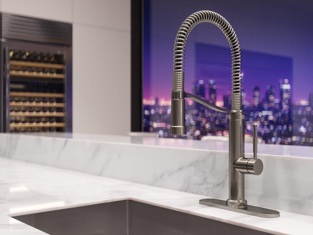 Pfister Stainless Steel Single Handle Pull Down Monoblock Kitchen Faucet 