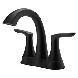 Two Handle Centerset Bathroom Sink Faucet in Matte Black