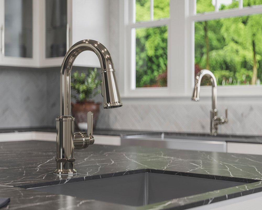 Pfister Polished Nickel Single Handle Lever Bar Faucet 