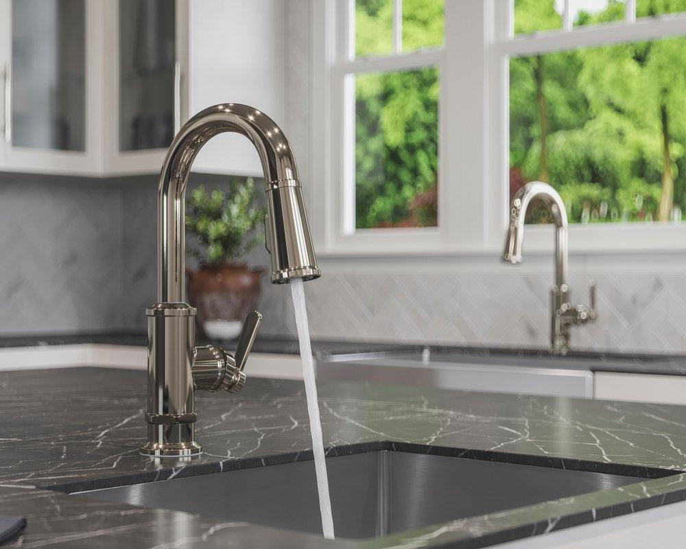 Pfister Polished Nickel Single Handle Lever Bar Faucet 