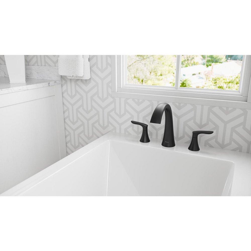 Two Handle Roman Tub Faucet in Matte Black (Trim Only) 