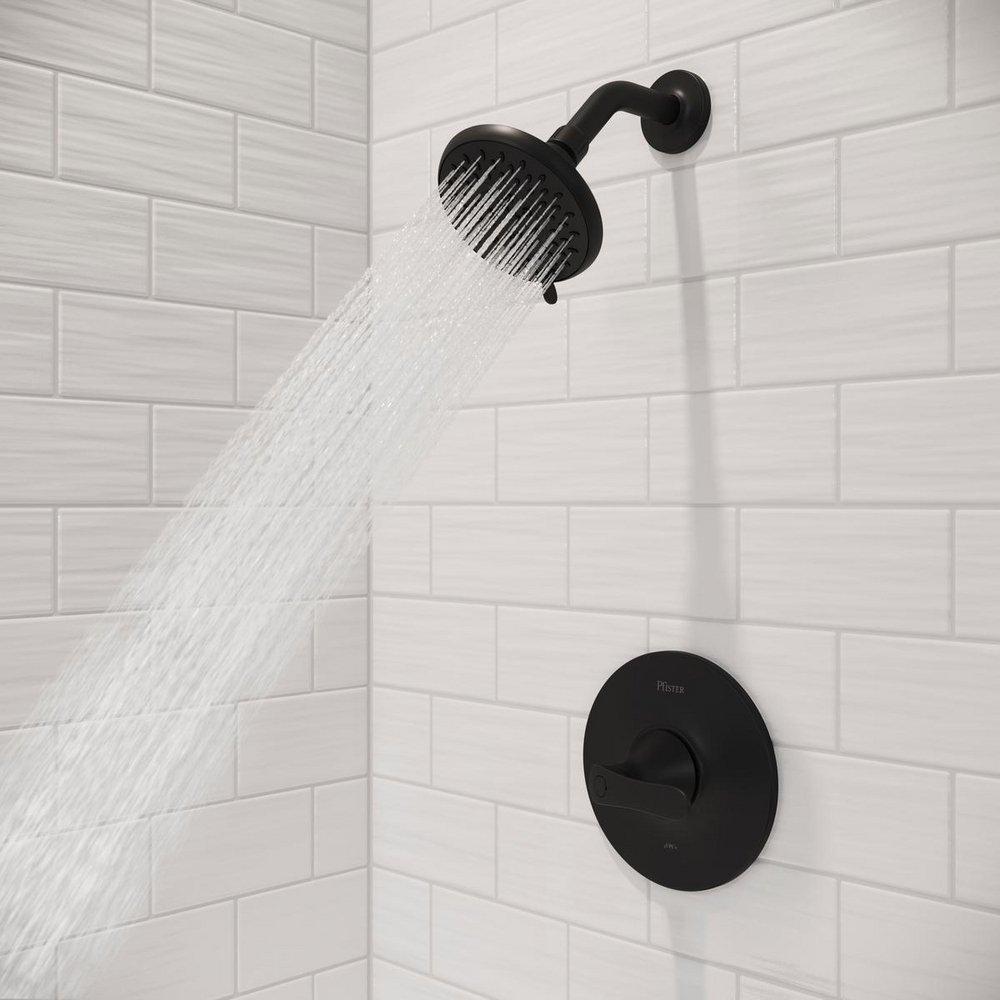 Pfister Matte Black Single Handle Single Function Shower Faucet (Trim Only) 