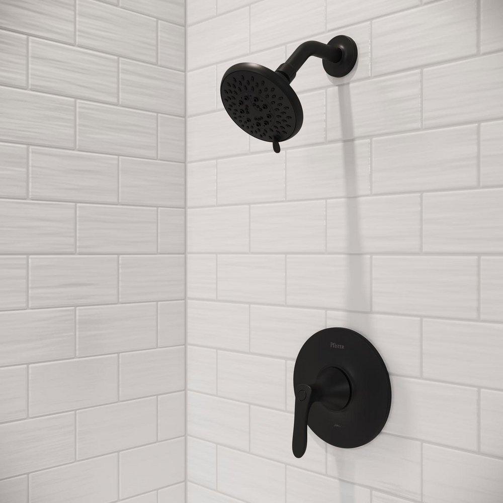 Pfister Matte Black Single Handle Single Function Shower Faucet (Trim Only) 
