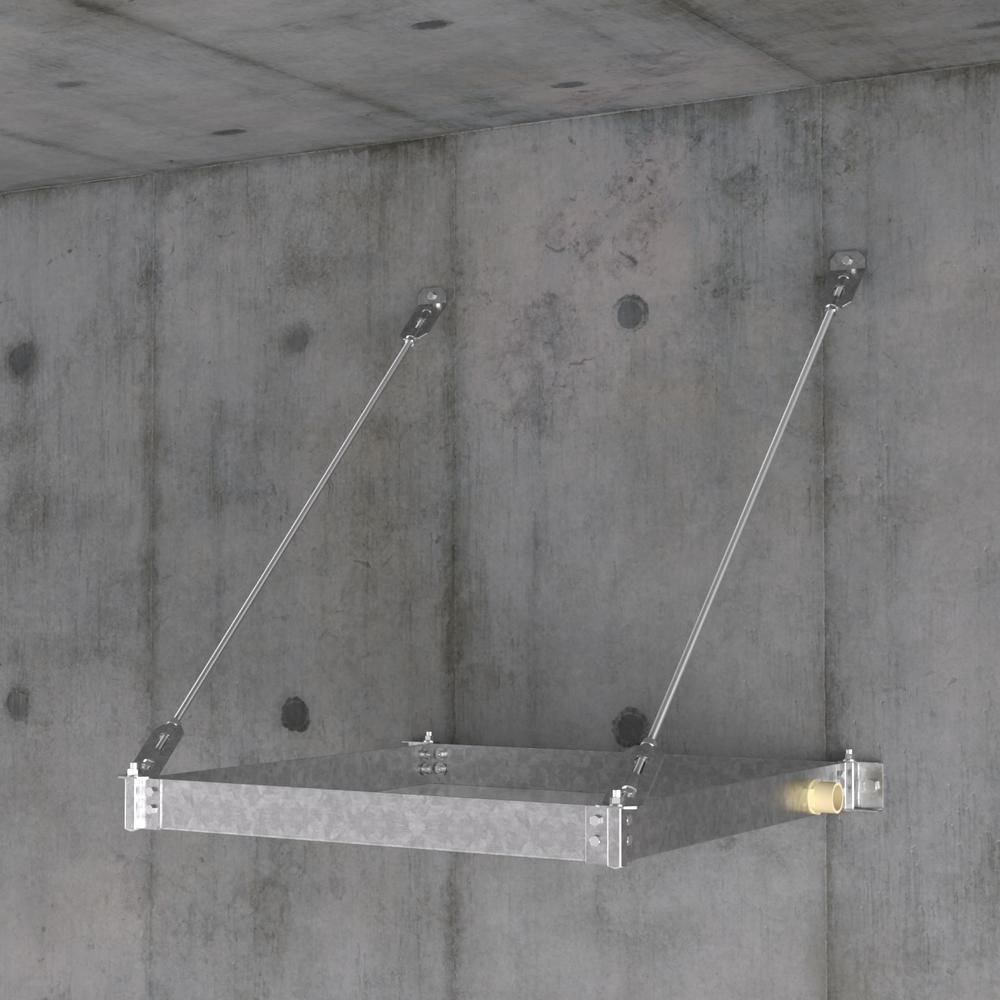 26-1/2 in. Galvanized Steel Wall Mount Water Heater Stand 