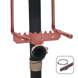 2 in. x 9 in. Copper-Bonded&trade; Steel Pipe Support Bracket with 1/2 in. Notches and 4 in. Stainless Steel Band