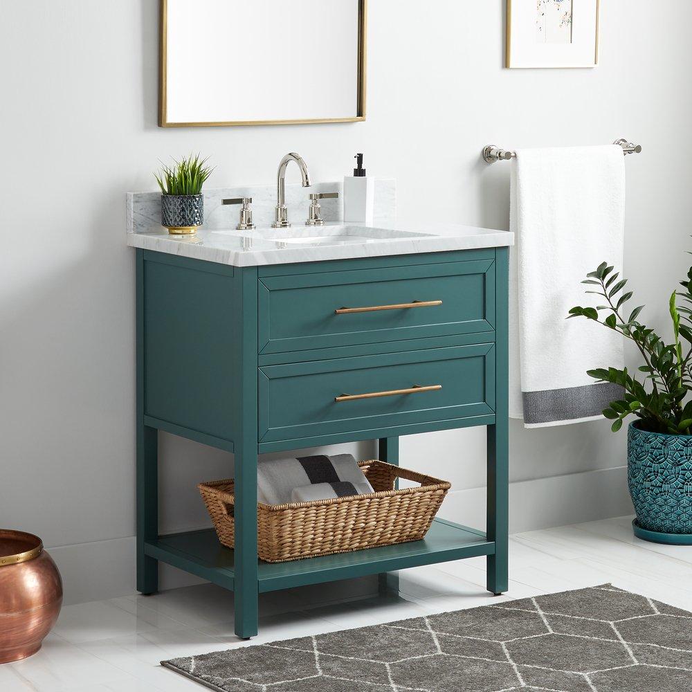Signature Hardware Everglade Green Floor Mount Vanity in Everglade Green 