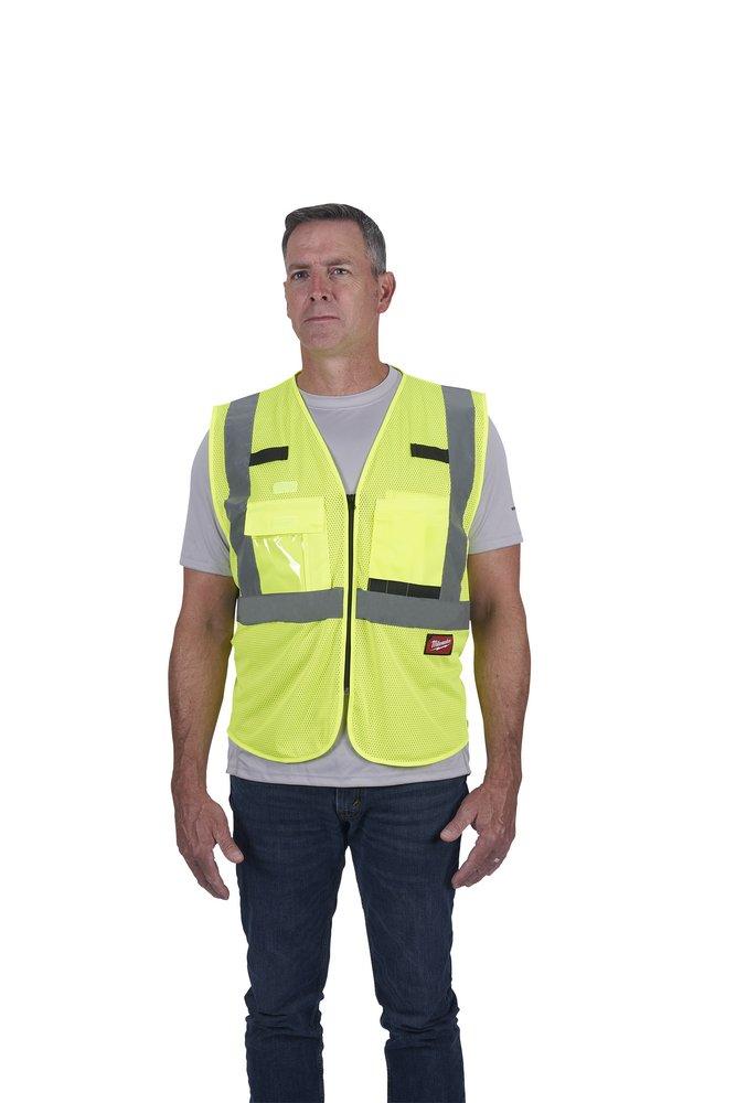 Class 2 High Visibility Yellow Mesh Safety Vest 2X/3X 