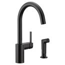 Single Handle Kitchen Faucet with Side Spray in Matte Black