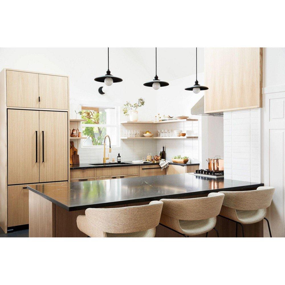 Moen Brushed Gold Single Handle Pull Down Pre-Rinse Kitchen Faucet with Power Clean Technology 