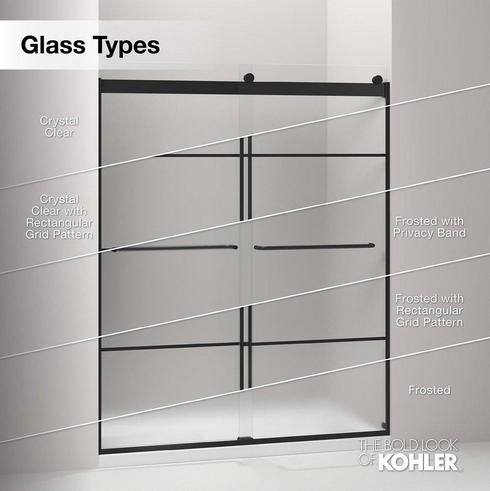 70-1/2 x 59-5/8 in. Frameless Sliding Shower Door in Matte Black 